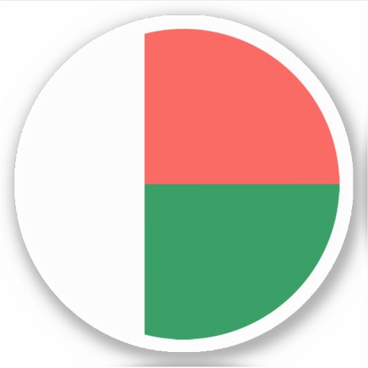 Ronde sticker met de vlag van Madagaskar (Voorkant)