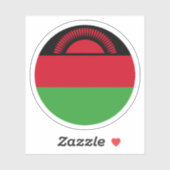 Ronde sticker met de vlag van Malawi (Vel)