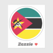 Ronde sticker met de vlag van Mozambique (Vel)