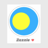 Ronde sticker met de vlag van Palau (Vel)