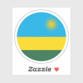 Ronde sticker met de vlag van Rwanda (Vel)