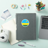 Ronde sticker met de vlag van Rwanda (iPad Cover)