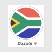 Ronde sticker met de vlag van Zuid-Afrika (Vel)