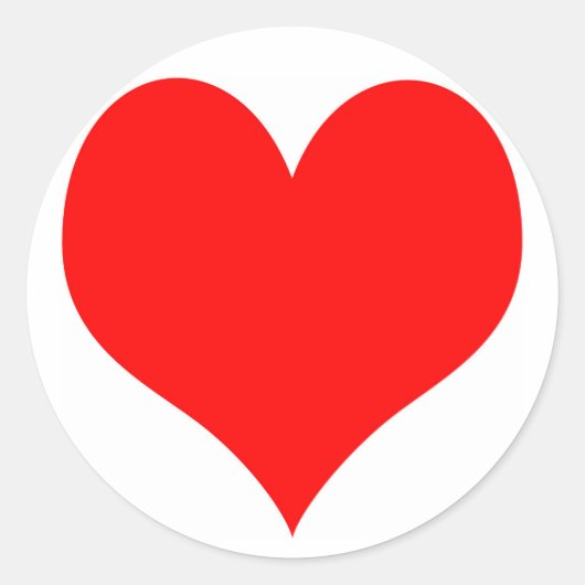 Ronde sticker met een rood hart in het midden (Voorkant)
