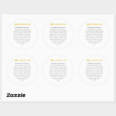 Ronde sticker met het gouden pijl-gebed (Vel)