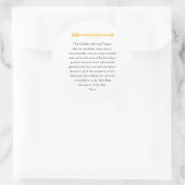 Ronde sticker met het gouden pijl-gebed (Tas)