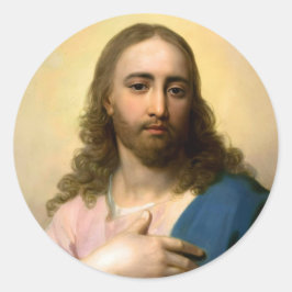 Ronde sticker met Jezus Christus