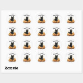 Ronde sticker met kitten en pompoenen (Vel)