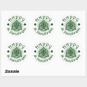 Ronde sticker met kruis en klavertjes (Vel)