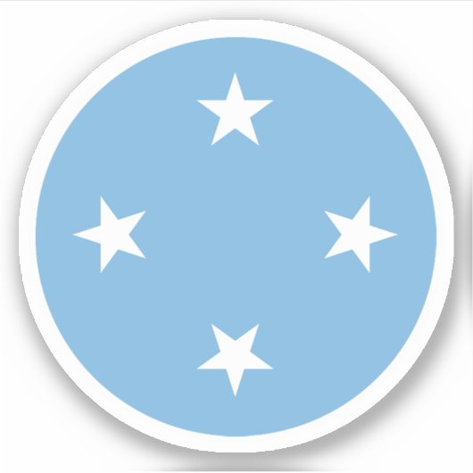 Ronde sticker met Micronesia-vlag (Voorkant)