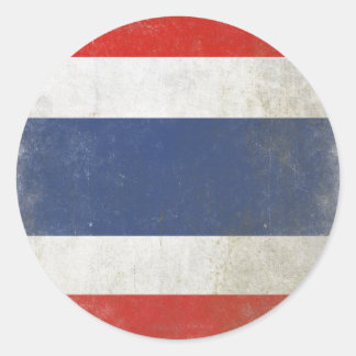 Ronde Sticker met noodvlag van Thailand
