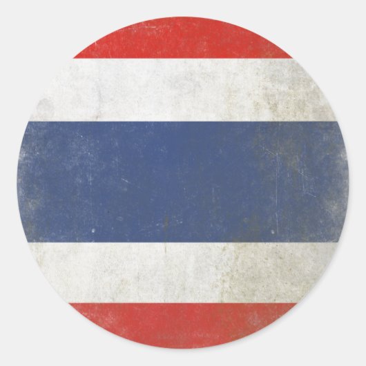 Ronde Sticker met noodvlag van Thailand (Voorkant)