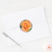 Ronde Sticker met oranje roos (Envelop)