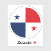 Ronde sticker met Panamese vlag (Vel)
