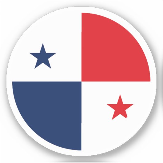 Ronde sticker met Panamese vlag (Voorkant)