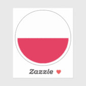Ronde sticker met Poolse vlag (Vel)