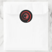 Ronde sticker met rode draden (Tas)
