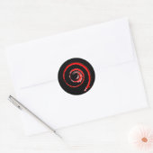 Ronde sticker met rode draden (Envelop)
