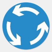 Ronde sticker met rotondeteken.