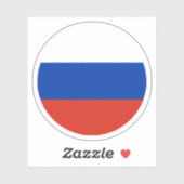 Ronde sticker met Russische vlag (Vel)