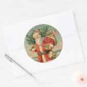 RONDE STICKER MET SANTA EN TREE ENVELOPE SEAL (Envelop)