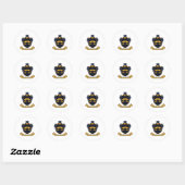 Ronde sticker met snor voor heren (Vel)