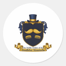 Ronde sticker met snor voor heren