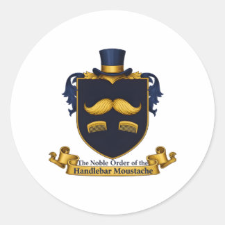Ronde sticker met snor voor heren
