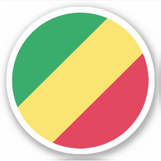 Ronde sticker met vlag van de Republiek Congo (Voorkant)