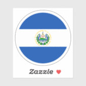 Ronde sticker met vlag van El Salvador (Vel)