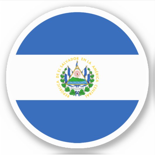 Ronde sticker met vlag van El Salvador (Voorkant)