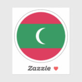 Ronde sticker met vlag van Malediven (Vel)