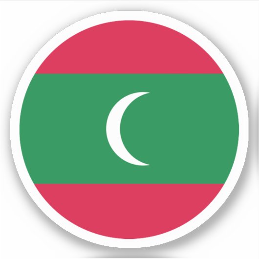 Ronde sticker met vlag van Malediven (Voorkant)