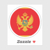 Ronde sticker met vlag van Montenegro (Vel)