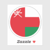 Ronde sticker met vlag van Oman (Vel)