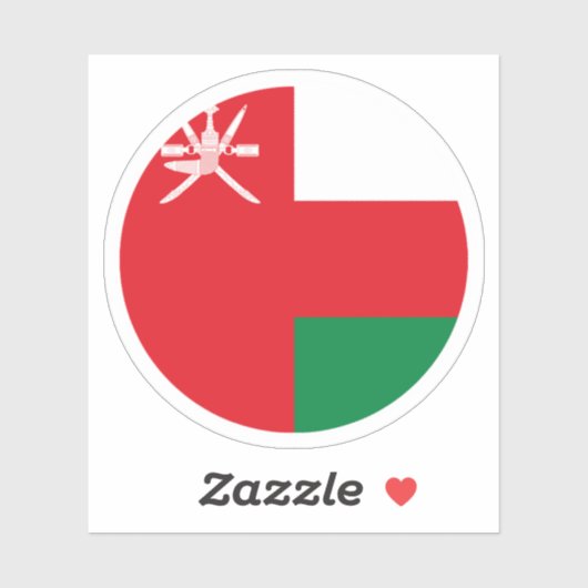 Ronde sticker met vlag van Oman (Vel)