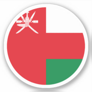 Ronde sticker met vlag van Oman