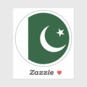 Ronde sticker met vlag van Pakistan (Vel)