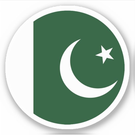 Ronde sticker met vlag van Pakistan (Voorkant)