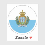 Ronde sticker met vlag van San Marino (Vel)