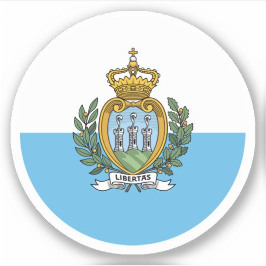 Ronde sticker met vlag van San Marino (Voorkant)