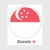 Ronde sticker met vlag van Singapore (Vel)