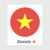 Ronde sticker met vlag van Vietnam (Vel)