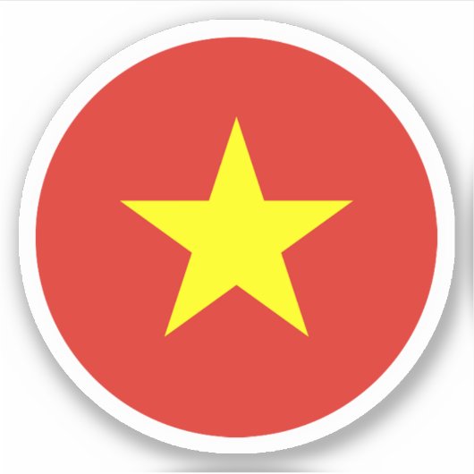 Ronde sticker met vlag van Vietnam (Voorkant)