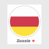 Ronde sticker met vlag van Zuid-Ossetië (Vel)