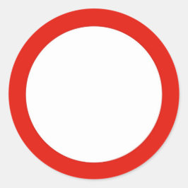 Ronde sticker met voer geen verkeersbord in.