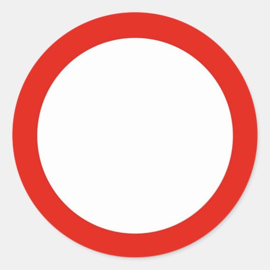 Ronde sticker met voer geen verkeersbord in. (Voorkant)