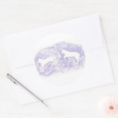 Ronde Sticker met witte paarden (Envelop)