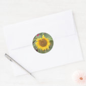 Ronde sticker met zonnebloem (Envelop)