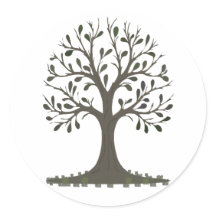 Ronde sticker Minimalistische en Moderne Boom des